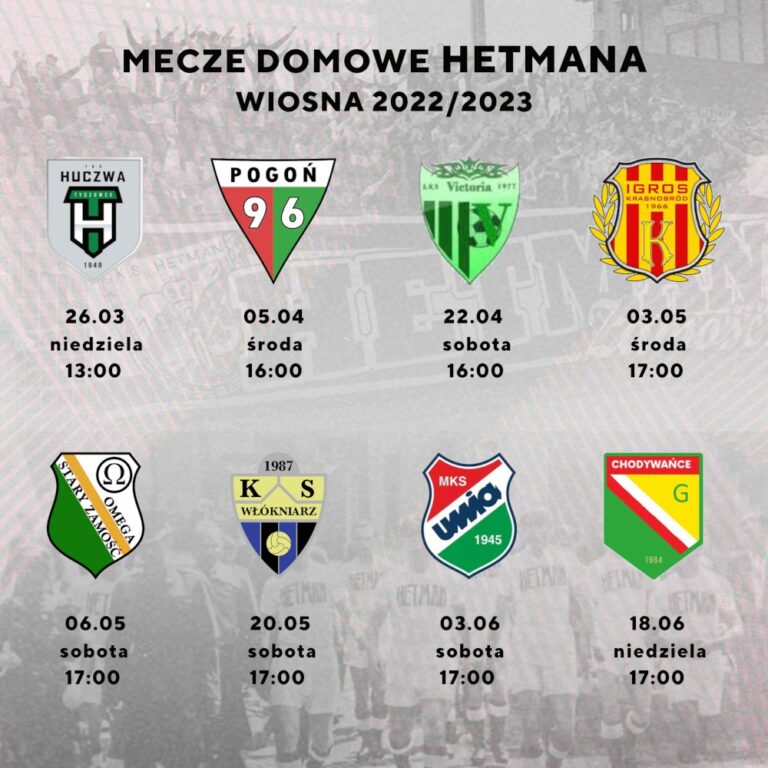 Terminarz wiosennych meczów domowych