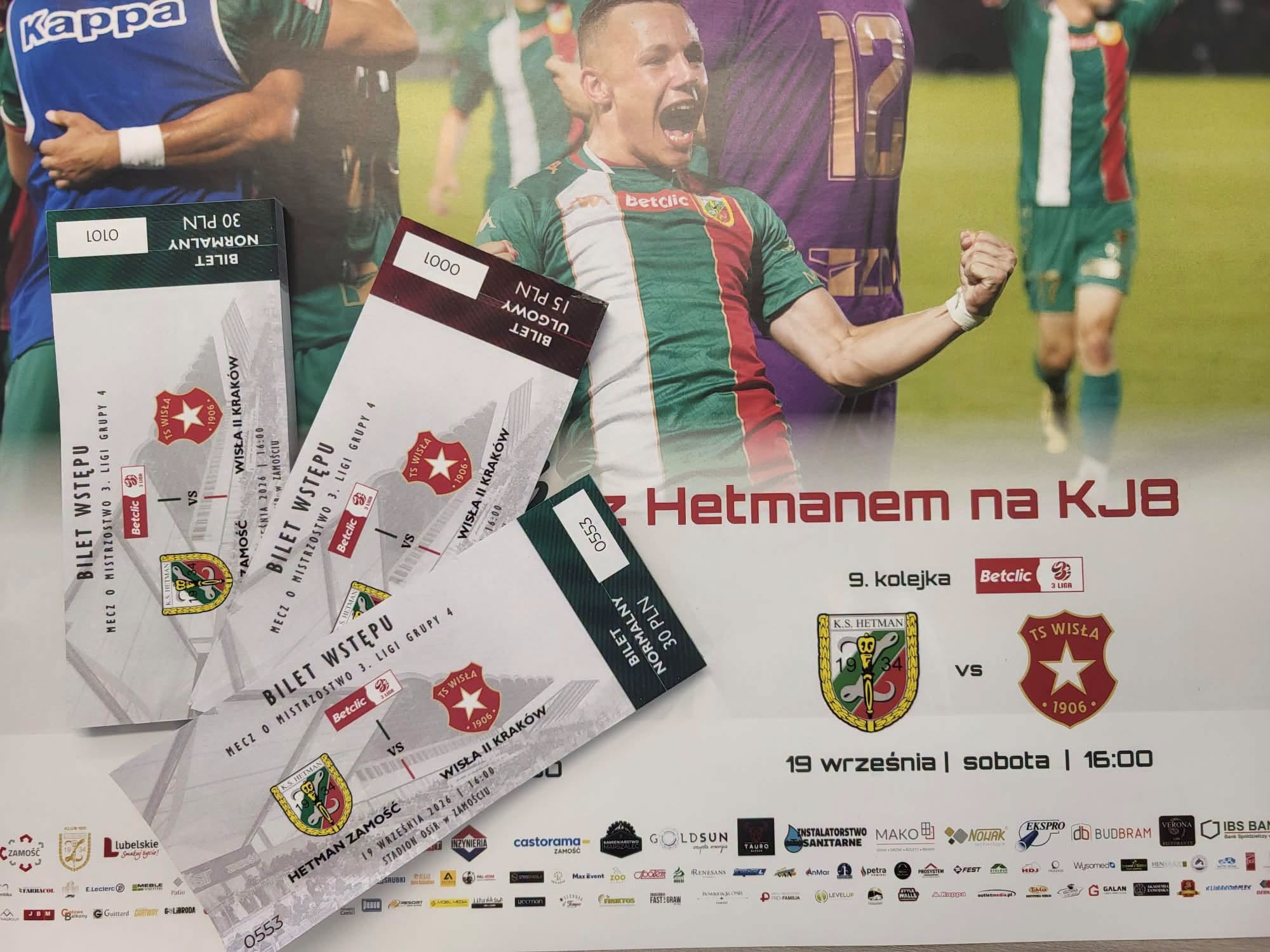 Bilety na mecz Hetman Zamość – Wisła II Kraków